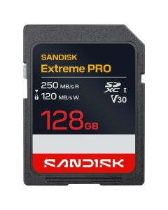 SanDisk Extreme PRO SDXC 128 Go UHS-I V30 U3 – Jusqu'à 250 Mo/s en lecture