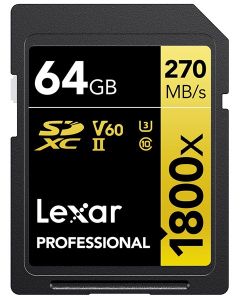 Lexar Professional SDXC 64GB BL 1800x UHS-II V60 gold