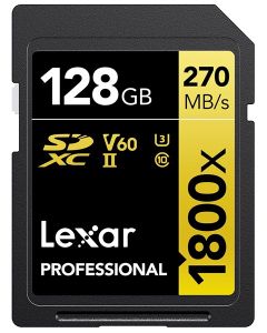 Lexar Professional SDXC 128GB BL 1800x UHS-II V60 gold