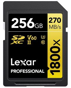 Lexar Professional SDXC 256GB BL 1800x UHS-II V60 gold