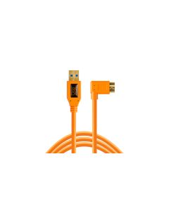TetherPro USB 3.0 to Micro-B Right Angle, 15' (4.6m), High-Visibility Orange (4.6m)